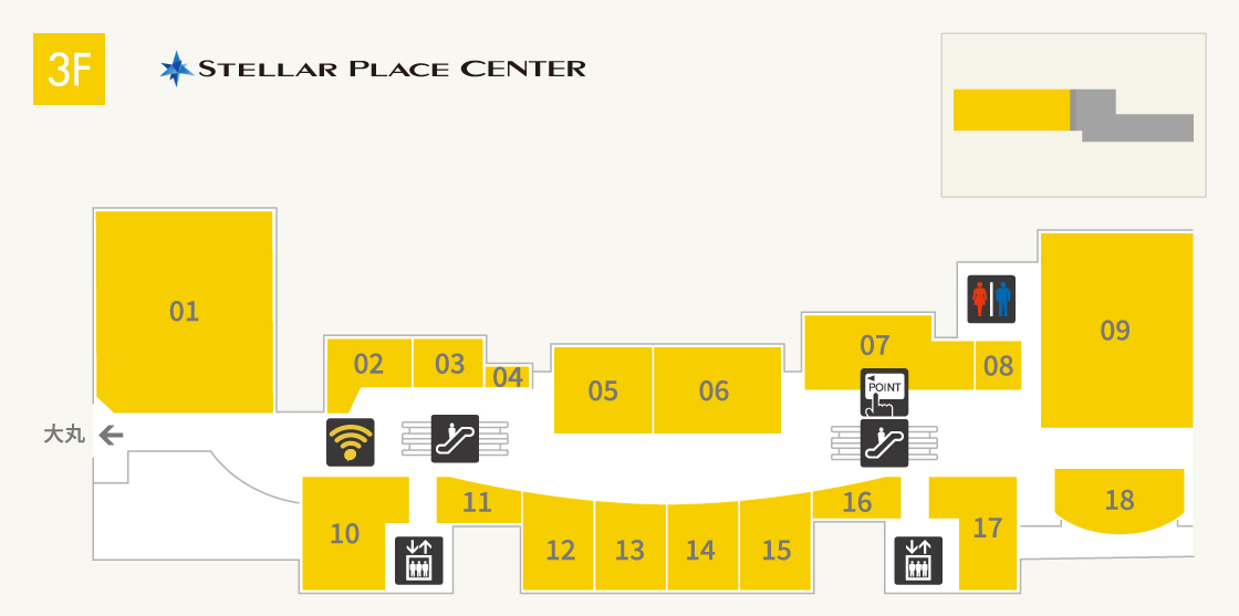 Sapporo Stella place center 3F floor map